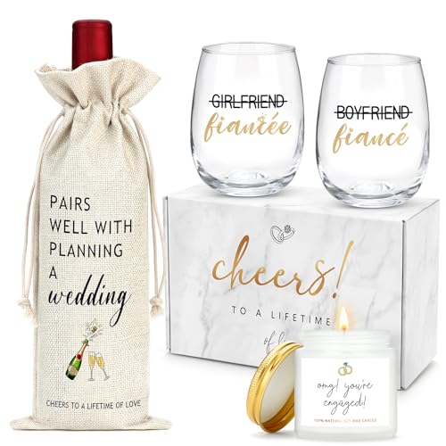 YENCHORN Engagement Gifts for Couples Women Newly Engaged Gift for Her Fiance Gifts for Women Unique Engagement Decorations Just Engaged Present Ideas for Her Him Bride Men Future Mr and Mrs Best Friend - Image 1