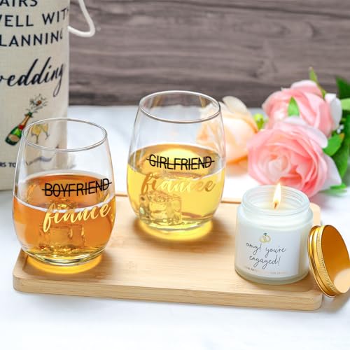 YENCHORN Engagement Gifts for Couples Women Newly Engaged Gift for Her Fiance Gifts for Women Unique Engagement Decorations Just Engaged Present Ideas for Her Him Bride Men Future Mr and Mrs Best Friend - Image 2
