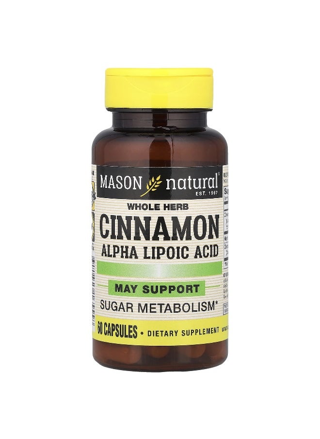 Mason Natural Mason Natural, Cinnamon Alpha Lipoic Acid, 60 Capsules  - Image 1