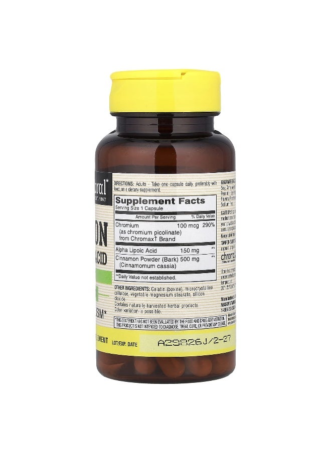 Mason Natural Mason Natural, Cinnamon Alpha Lipoic Acid, 60 Capsules  - Image 2