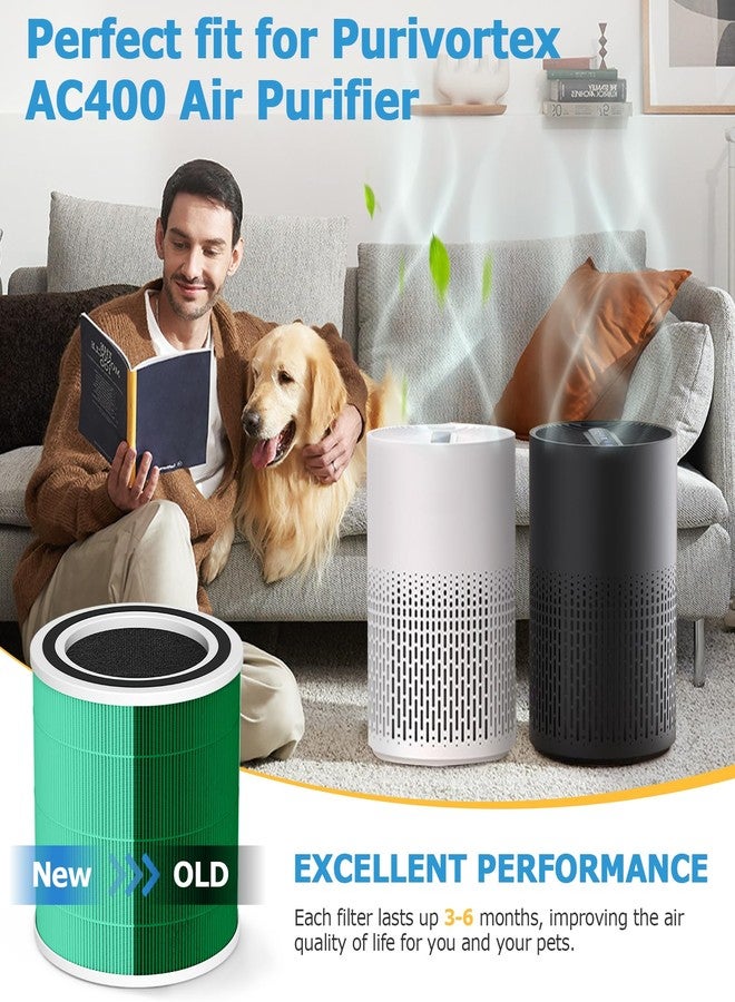 إيزينجو عبوتان من فلاتر امتصاص السموم البديلة لجهاز تنقية الهواء Purifortex AC400، فلتر امتصاص السموم AC400 للغرف المنزلية الكبيرة، أخضر - Image 5