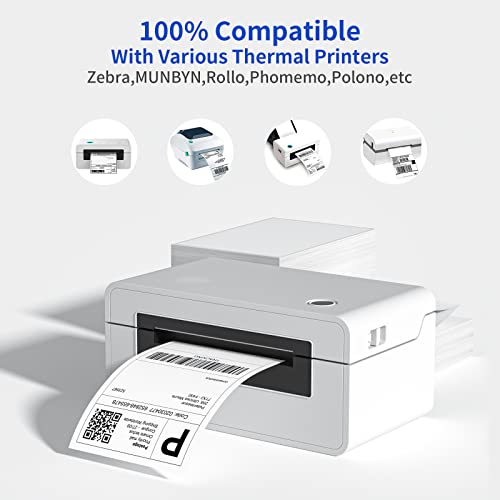 NefLaca 4" x 6" Fanfold Direct Thermal Labels, 1000 Per Stack, White Perforated Shipping Labels Compatible with Zebra, Elton Printers(1 Stack) - Image 3