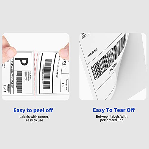 NefLaca 4" x 6" Fanfold Direct Thermal Labels, 1000 Per Stack, White Perforated Shipping Labels Compatible with Zebra, Elton Printers(1 Stack) - Image 2