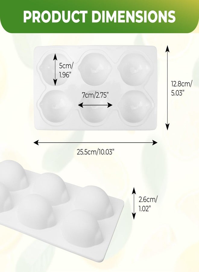 KH866 Lemon Silicone Mold - 6-Cavity 3D Fruit Shaped Cake Chocolate Jelly Fondant & Ice Cream Molds for DIY Baking Pastry Desserts Pudding Candle Making Non-Stick Multi Use Kitchen Tray for Homemade Treats - Image 3