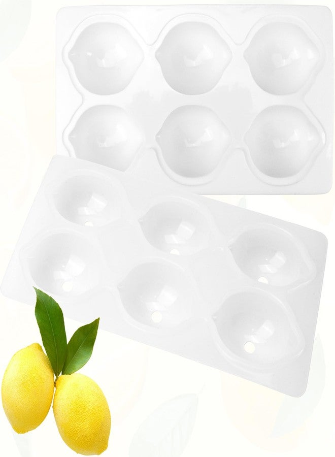 KH866 Lemon Silicone Mold - 6-Cavity 3D Fruit Shaped Cake Chocolate Jelly Fondant & Ice Cream Molds for DIY Baking Pastry Desserts Pudding Candle Making Non-Stick Multi Use Kitchen Tray for Homemade Treats - Image 1