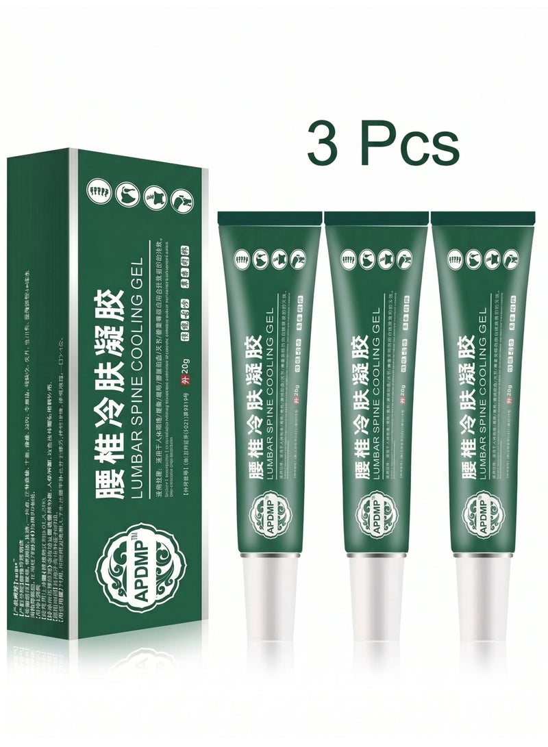 APDMP 3-Pack 20g Natural Herbal Lumbar Cold Gel | Fast-Cooling Relief for Cervical, Knee & Disc Pain | Joint Discomfort Soothing Formula - Image 1