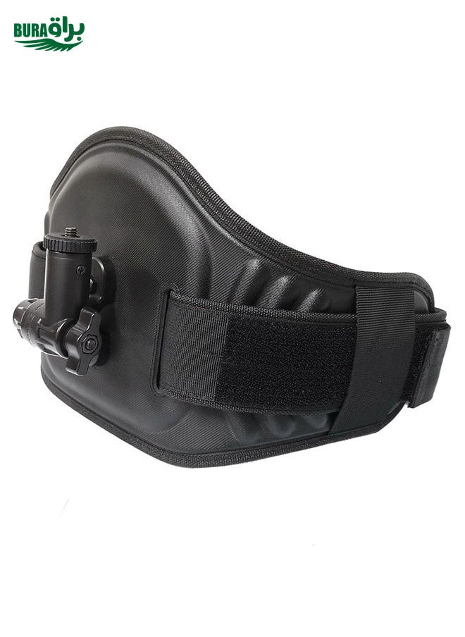 BURAQ - Waist Belt Mount Strap with Adapter & Screw for GoPro, Insta360, DJI and Other Action Cameras(Black) - Image 1