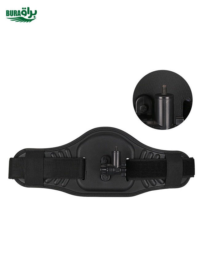 BURAQ - Waist Belt Mount Strap with Adapter & Screw for GoPro, Insta360, DJI and Other Action Cameras(Black) - Image 1