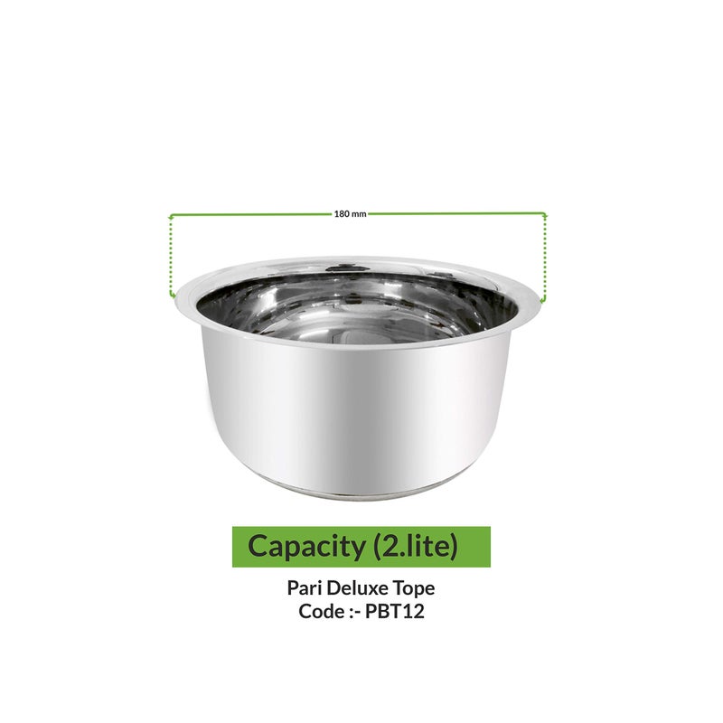 Black Diamond Heavy Gauge Tope/Bhagona with Induction Base Bottom - 2 litres - Image 2