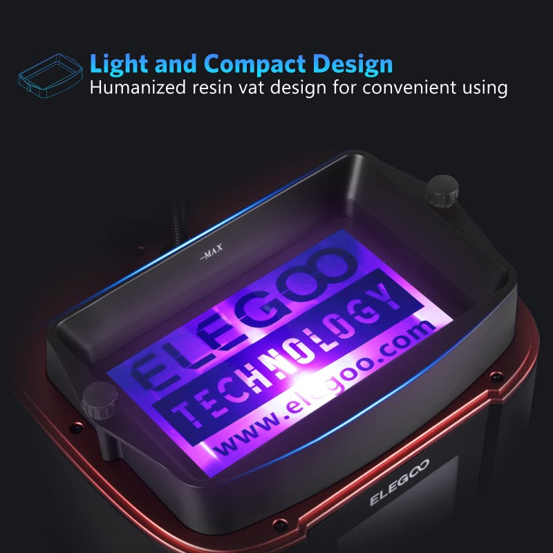 ELEGOO خزان راتنج ELEGOO 2PCS مع غطاء، وعاء راتنج معدني لطابعة الراتنج ثلاثية الأبعاد Mars 3 و Mars 3 Pro مع بطانة PFA مثبتة مسبقًا - Image 3