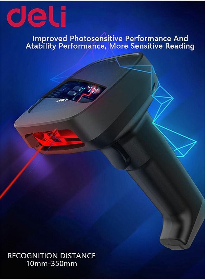 ديلي - ماسح باركود محمول باليد عبر منفذ USB مناسب لمتجر وسوبرماركت ومستودع - Image 1