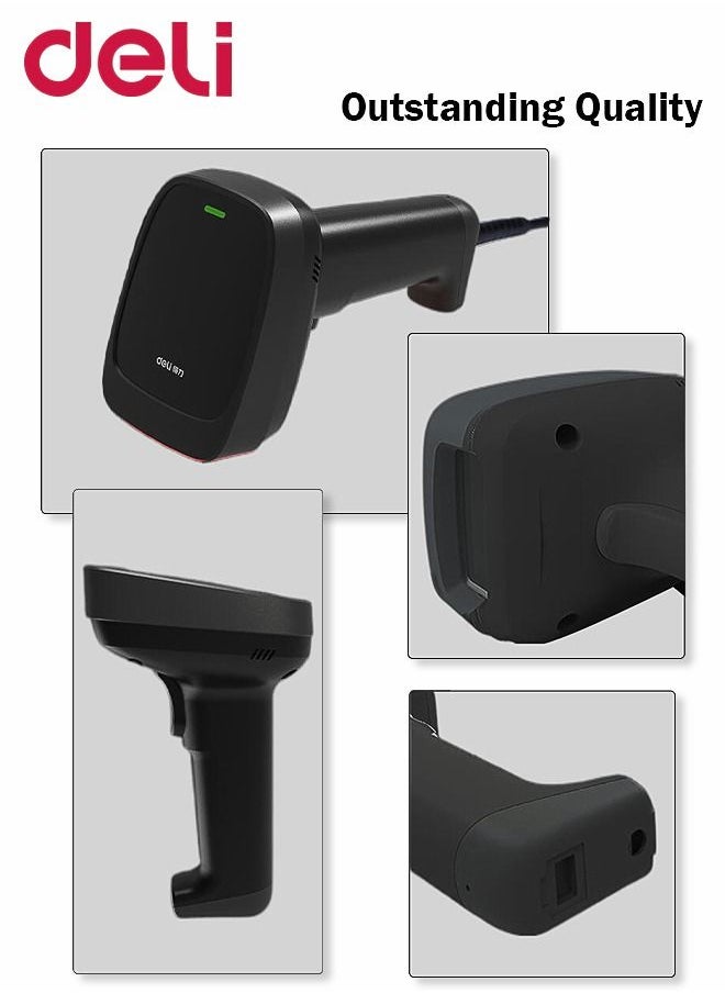 ديلي - ماسح باركود محمول باليد عبر منفذ USB مناسب لمتجر وسوبرماركت ومستودع - Image 1