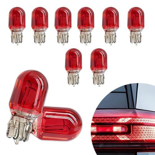 AMZAUTO 10 PCS 7443 Bulb, 12V 21/5W 7443 Brake Light Bulb, T20 Ultra-bright Turn Signal Reverse Tail Brake Side Marker Position Light Replacement for Cars, Trucks, SUVs (Red) - Image 1