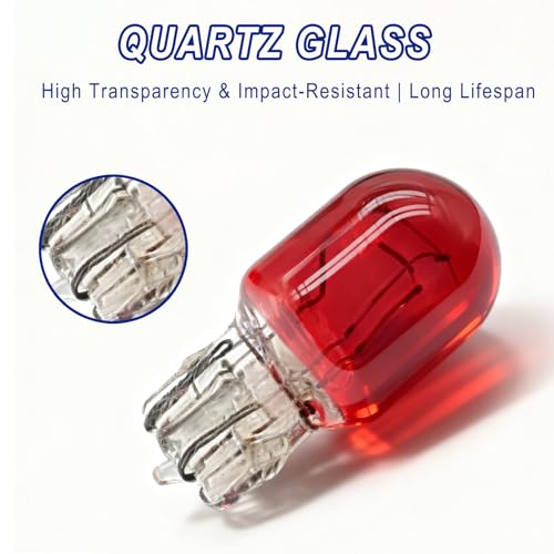 AMZAUTO 10 PCS 7443 Bulb, 12V 21/5W 7443 Brake Light Bulb, T20 Ultra-bright Turn Signal Reverse Tail Brake Side Marker Position Light Replacement for Cars, Trucks, SUVs (Red) - Image 4