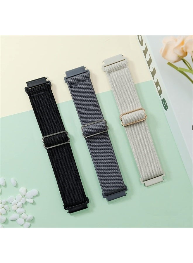 Bolesi حزمة 3 أحزمة ساعة نايلون مرنة متوافقة مع Amazfit GTR 4/ GTR 3 Pro/GTR 3/GTR 2/2e/GTR 47mm، أحزمة مرنة بحلقة 22MM لجهاز Garmin Vivoactive 4، Venu 2، بديل حزام ساعة للنساء والرجال. - Image 2
