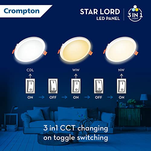 Crompton Star Lord 3IN1 | Recessed Downlighter | 5W | Round | 3IN1 Mood Lighting | Multi-colour | Pack of 4 | False Ceiling mounted | BIS Safe Wire - Image 5
