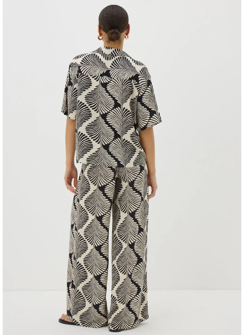 Matalan Black Monochrome Shell Wide Leg Trousers
