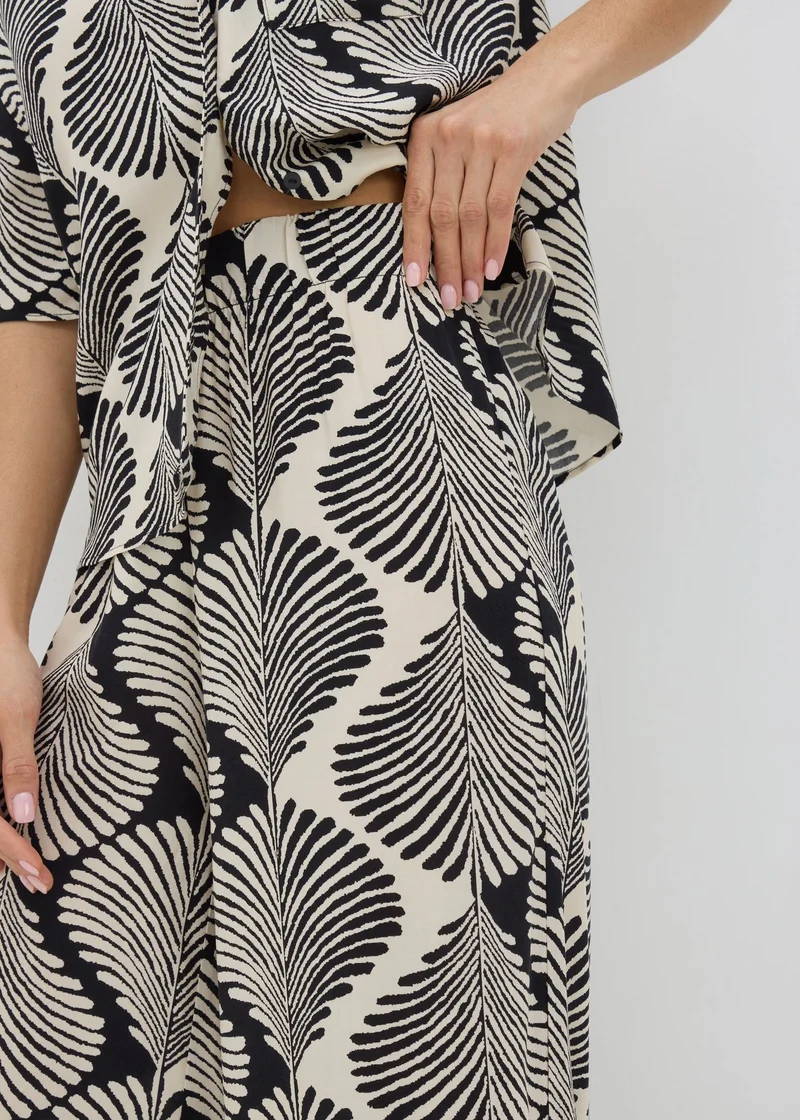Matalan Black Monochrome Shell Wide Leg Trousers