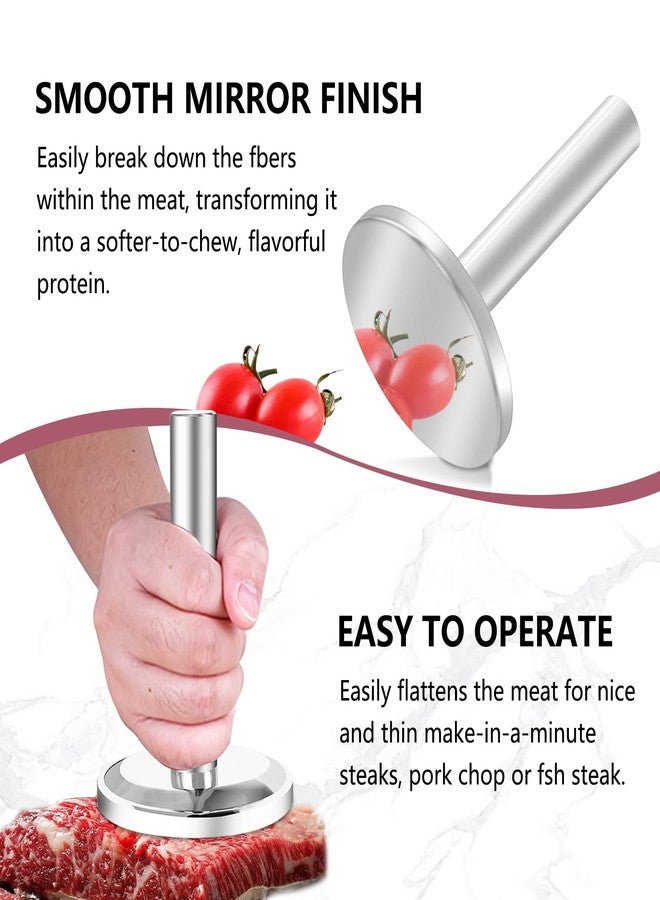 eispap Meat Tenderizer Hammer, Meat Pounder Tenderizer Meat Pounder Flattener Kitchen Mallet Stainless Steel Meat Loosening Hammer Multifunctional Thickened and Weighted Chicken Tenderizer - Image 3