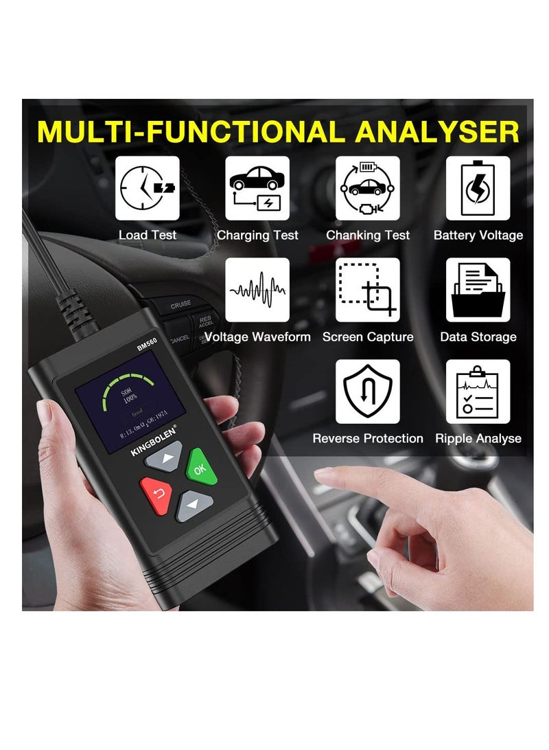 Generic Car Battery Tester, 6V 12V Battery Load Tester, BM560 100-2000 CCA Auto Battery Tester Automotive Alternator Digital Battery Analyzer Charging for Car Truck Marine Motorcycle SUV Boat  - Image 5