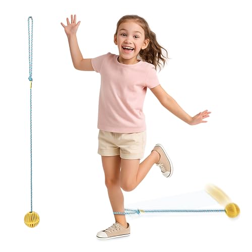 Just Jump It Original Retro Ankle Skipper Skip Ball Jumping and Skipping Toy for Exercise and Agility for Ages 4 and Up Yellow - Image 1