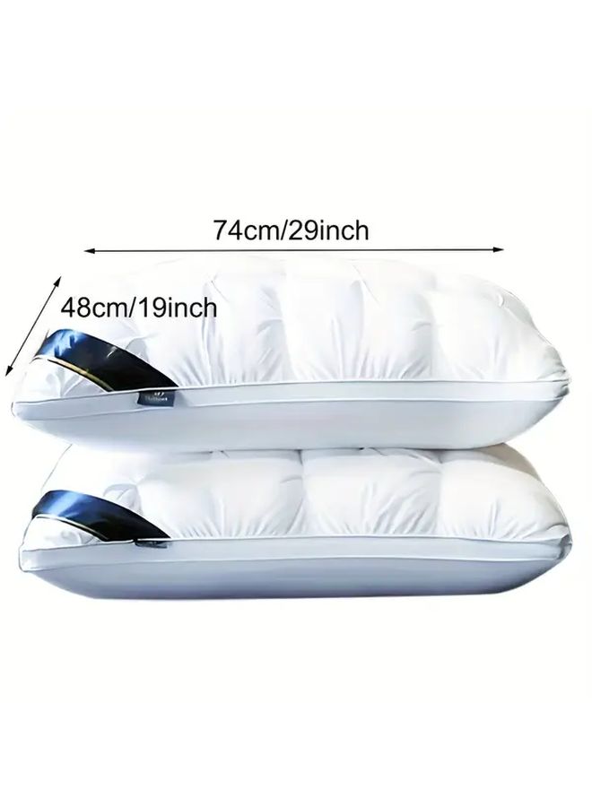 White Inflatable Pillow Hotel Quality Neck Support Hypoallergenic Machine Washable - Image 3