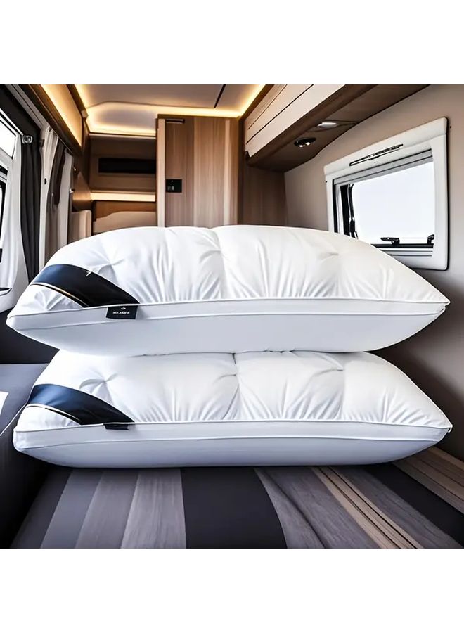 White Inflatable Pillow Hotel Quality Neck Support Hypoallergenic Machine Washable - Image 2