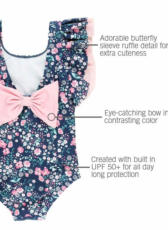 RuffleButts Girls Moonlit Meadow Butterfly Sleeve One Piece - 4T - Image 4