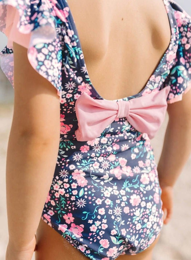 RuffleButts Girls Moonlit Meadow Butterfly Sleeve One Piece - 4T - Image 3