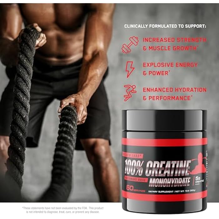 Goliath Labs Pure Creatine Monohydrate Powder - 300g Unflavored Micronized Creatine for Strength, Power, Muscle Support & Endurance - 60 Servings - Fitness Supplement for Men & Women - Image 2