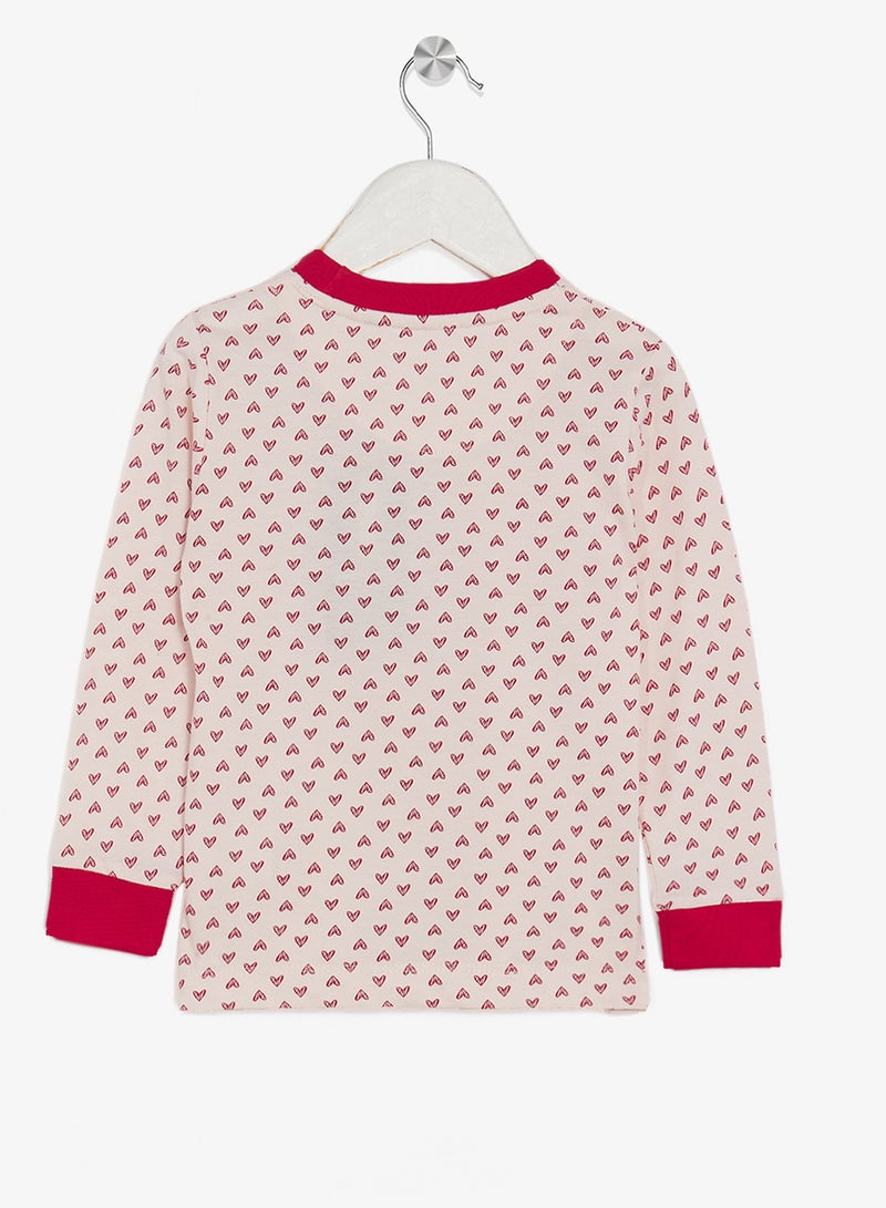 Ripples Girls Printed Long Sleeves Tee & Pyjama Set - Image 3