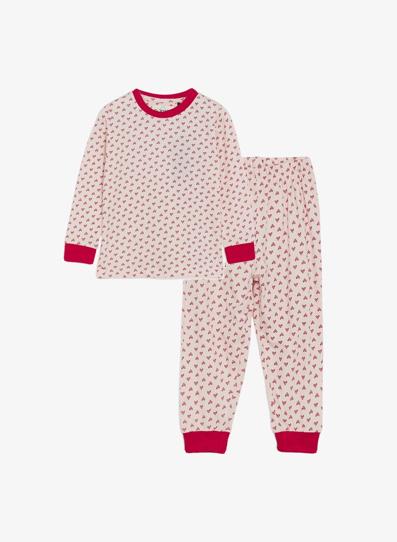 Ripples Girls Printed Long Sleeves Tee & Pyjama Set - Image 1