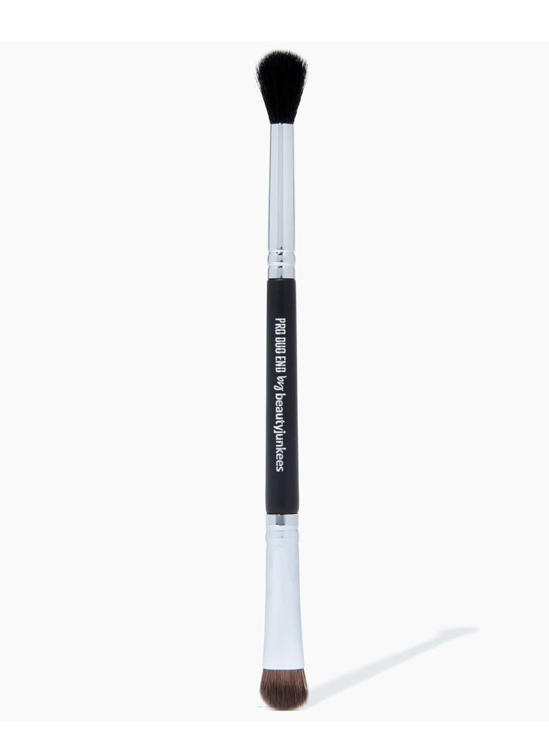 Beauty Junkees Double Ended Eye Shadow Brush Makeup – Eyeshadow Brush Set, Eye Makeup Brushes, Fluffy Eyeshadow Blending Brush, Flat Shader Brush Lid Packing, Crease Blender, Smudge Eye Brush, Cream Powder Make Up  - Image 1