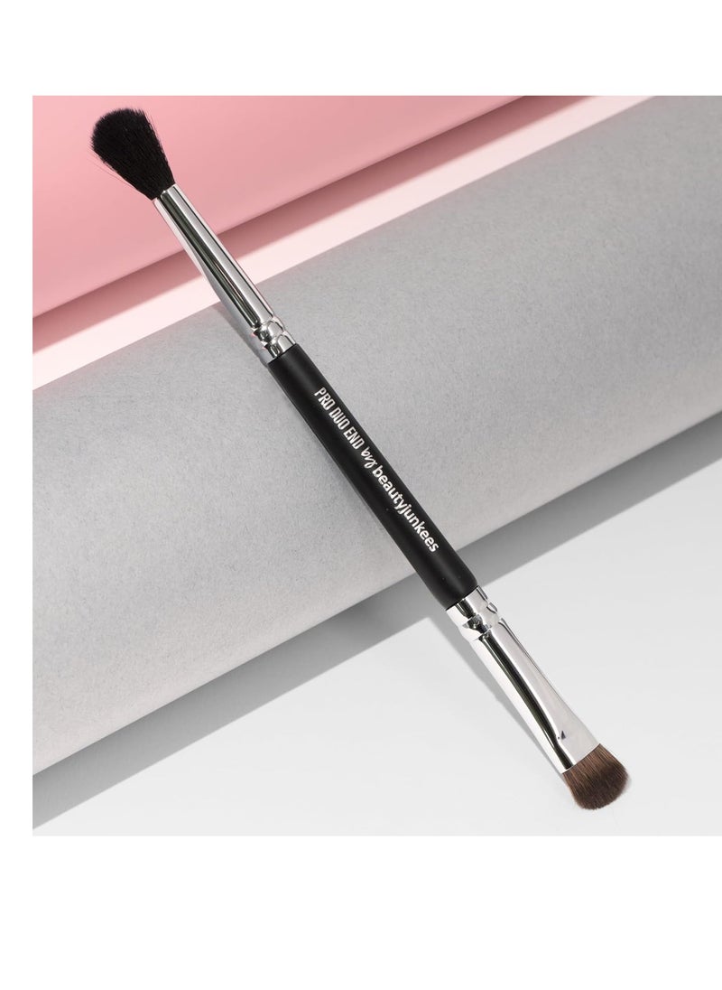 Beauty Junkees Double Ended Eye Shadow Brush Makeup – Eyeshadow Brush Set, Eye Makeup Brushes, Fluffy Eyeshadow Blending Brush, Flat Shader Brush Lid Packing, Crease Blender, Smudge Eye Brush, Cream Powder Make Up  - Image 2