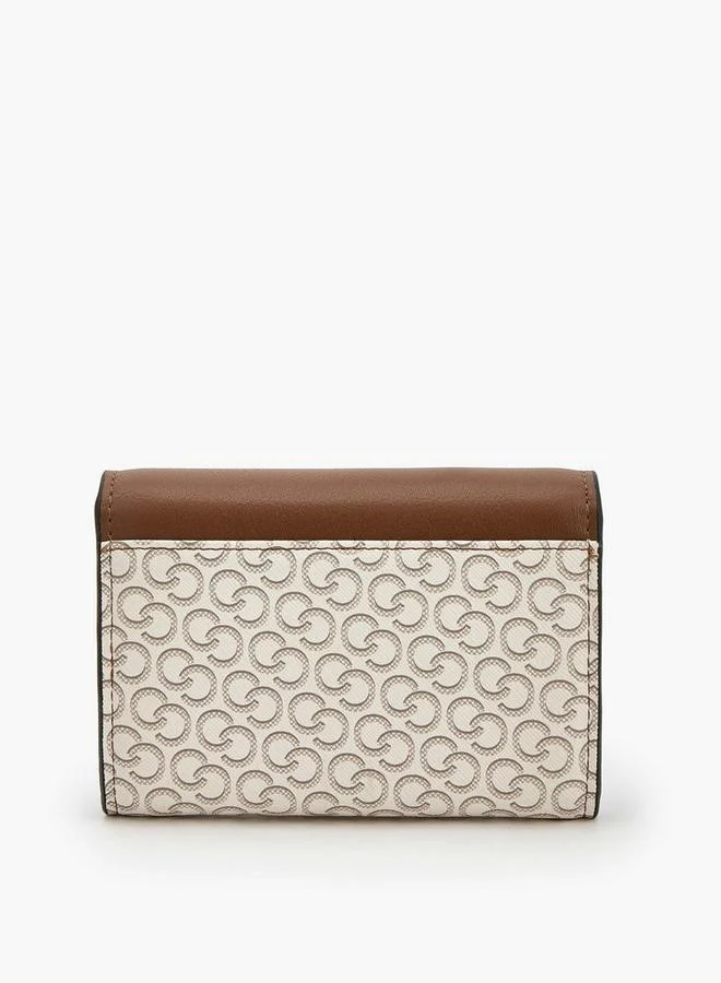 Celeste BEIGE Monogram Print Wallet With Magnetic Snap Closure for Women | Best Price UAE