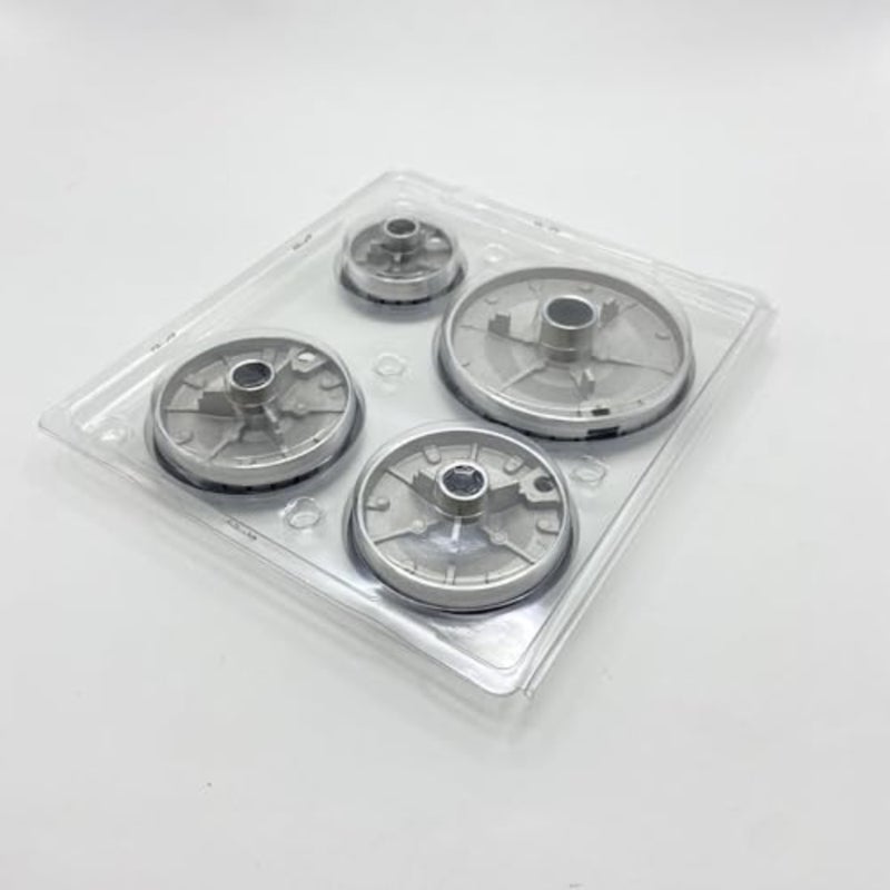 Kitchen oven and gas hob burner crown flame cap cover set: durable metal, black finish, universal fit for most stove handles, heat-resistant and easy-clean design - Image 2