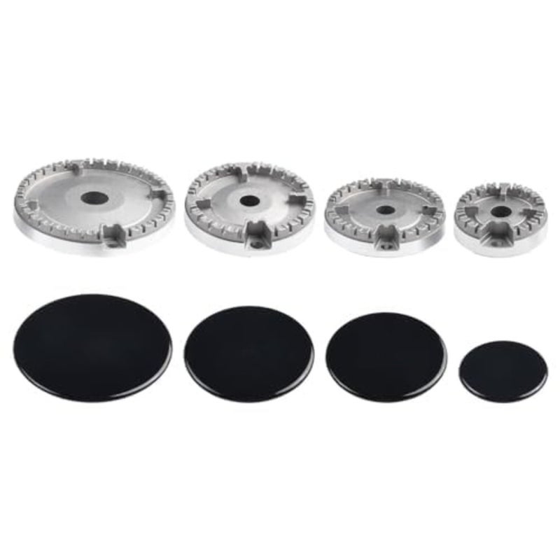 Kitchen oven and gas hob burner crown flame cap cover set: durable metal, black finish, universal fit for most stove handles, heat-resistant and easy-clean design - Image 4