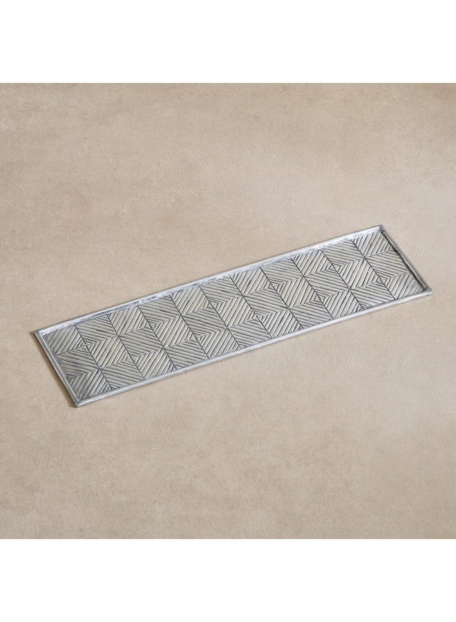 Home Box Nydril Aluminium Rectangular Square Embossed Tray 46 x 13 cm - Image 2