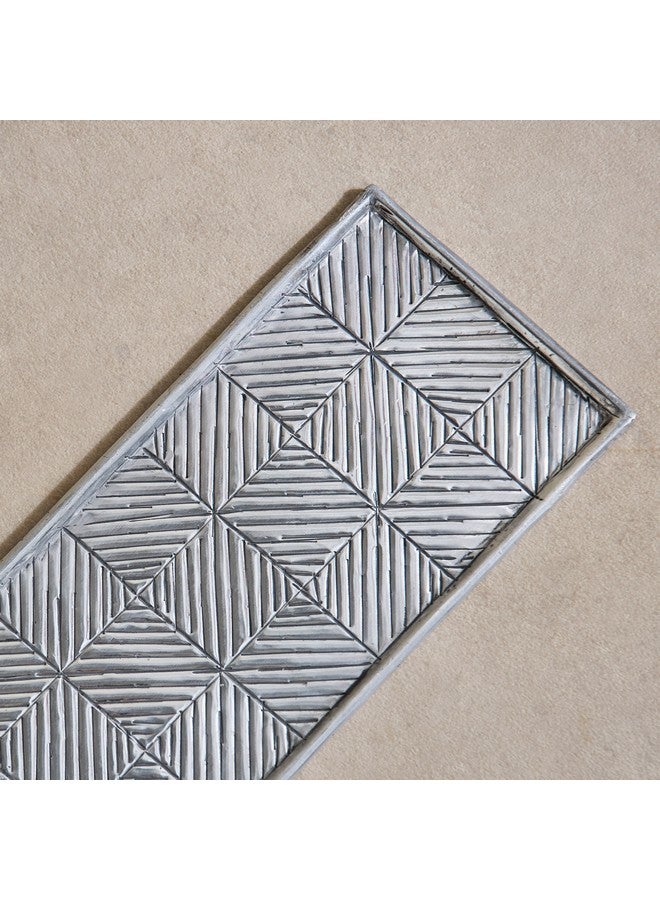 Home Box Nydril Aluminium Rectangular Square Embossed Tray 46 x 13 cm - Image 3