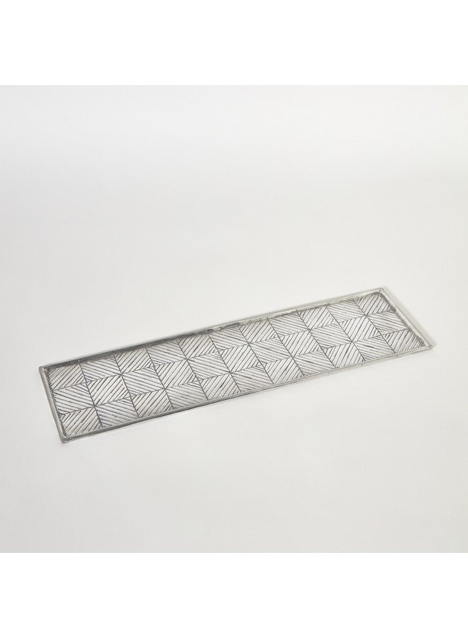 Home Box Nydril Aluminium Rectangular Square Embossed Tray 46 x 13 cm - Image 5