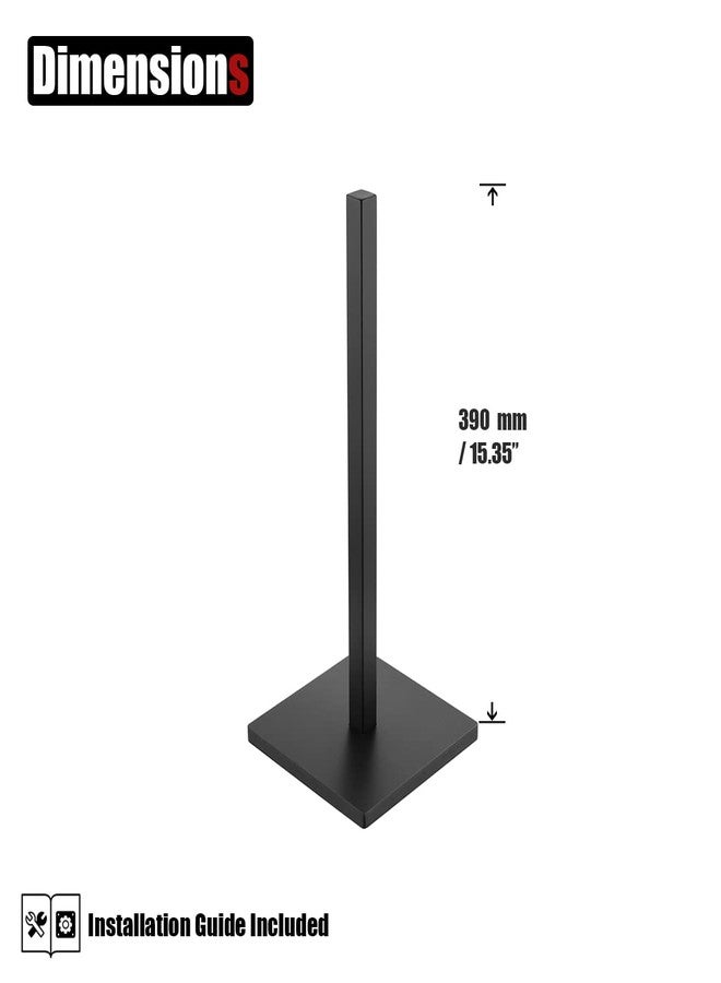 JQK Toilet Paper Storage Stand Matte Black, 304 Stainless Steel Tissue Reserve Holder Square 3/4 Rolls Dispenser for Bathroom, TPS240-PB - Image 2