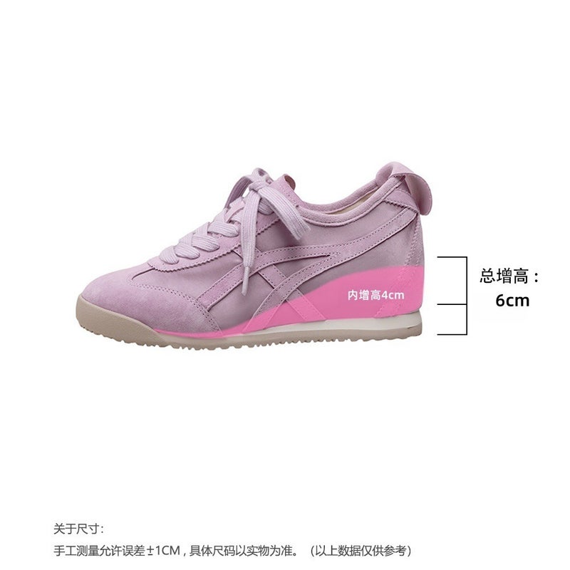 Z U L I N N A / Zu Lin Na Genuine Leather Retro Soft Sole 6cm Hidden Height Increase Yellow German Training Shoes Women 2026 New Style Casual Sneakers - Image 1
