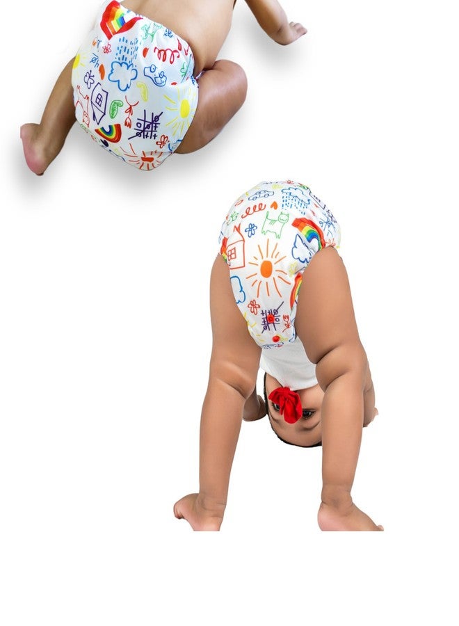 Dumbledo Premium Cloth Diaper with Gray Insert (Pack of 7) | Soft & Gentle | Reusable & Washable | Travel Friendly | Perfect for Indian Summers | 3 Months - 3 Years | Unisex Baby - Image 5