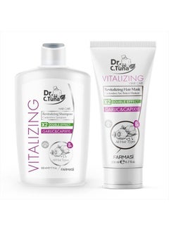 FARMASI Dr. C. Tuna Vitalizing Garlic Shampoo and Hair Mask, Natural Hair Treatment for Hair Growth, Prevents Hair Loss, Stimulates Growth, Relieves Itchy Scalp with Capixyl (Shampoo and Mask)  - Image 4