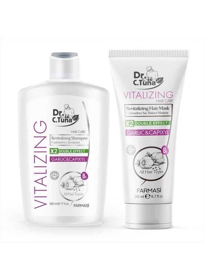 FARMASI - Dr. C. Tuna Vitalizing Garlic Shampoo and Hair Mask, Natural Hair Treatment for Hair Growth, Prevents Hair Loss, Stimulates Growth, Relieves Itchy Scalp with Capixyl (Shampoo and Mask) - Image 1