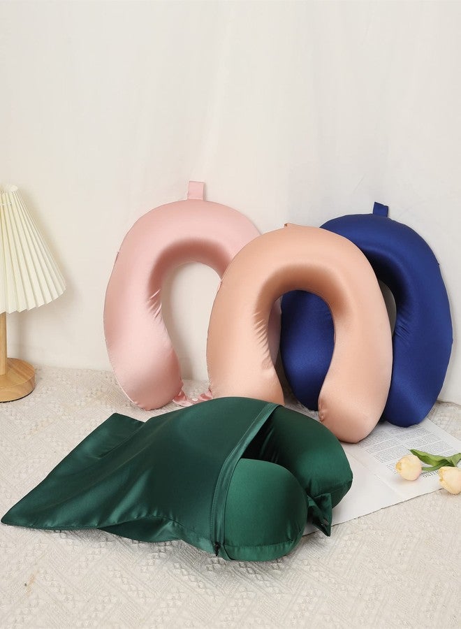 ROSEWARD 100% Mulberry Silk Neck Pillow for Travel 22 Momme Real Silk Travel Pillow for Pain Relief Sleeping, Silk Airplane Pillow, Anti Wrinkle Travel Pillow Made in USA (Blush) - Image 4