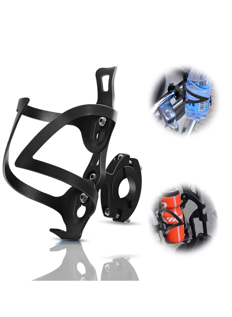 SYOSI Bike Cup Holder Bicycle 2 in 1 Bottle Bracket Aluminum Alloy Water Bottle Cages, Universal Rotation Cup Drink Holders for Bike Handlebars Motorcycle MTB Boat Walker Wheelchair Stroller - Image 1