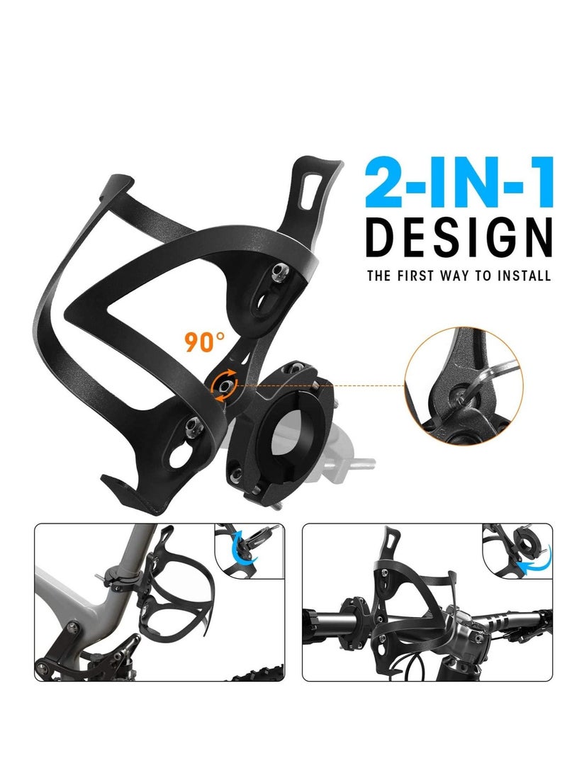 SYOSI Bike Cup Holder Bicycle 2 in 1 Bottle Bracket Aluminum Alloy Water Bottle Cages, Universal Rotation Cup Drink Holders for Bike Handlebars Motorcycle MTB Boat Walker Wheelchair Stroller - Image 4