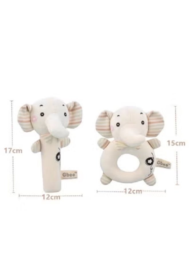 جبيه طقم ألعاب خشخيشات من القطن العضوي مصنوع من مواد عالية الجودة للأطفال، ألعاب تعليمية للأطفال الرضع - Image 2