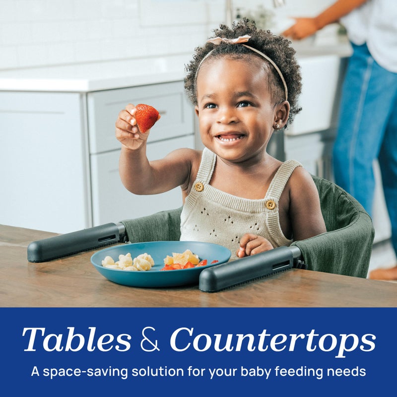 Chicco FastLock Hook-On High Chair, Portable High Chair for Babies and Toddlers, Sets up in Seconds | Moss/Green - Image 2